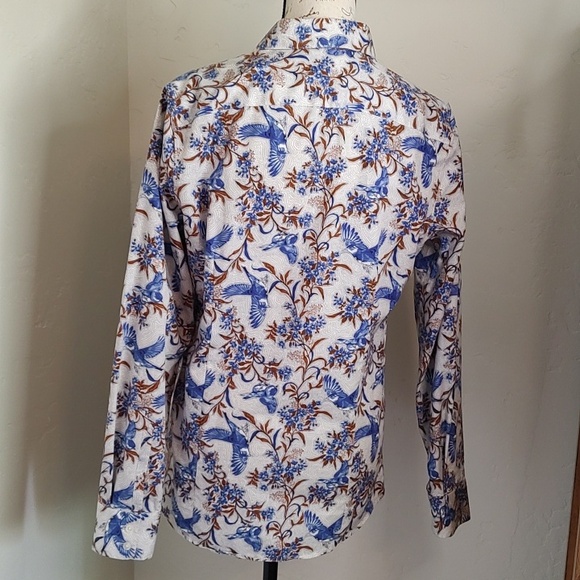 Land's End No Iron Supima Cotton Button Down Bluebird Blouse SZ: 8T - Picture 6 of 12